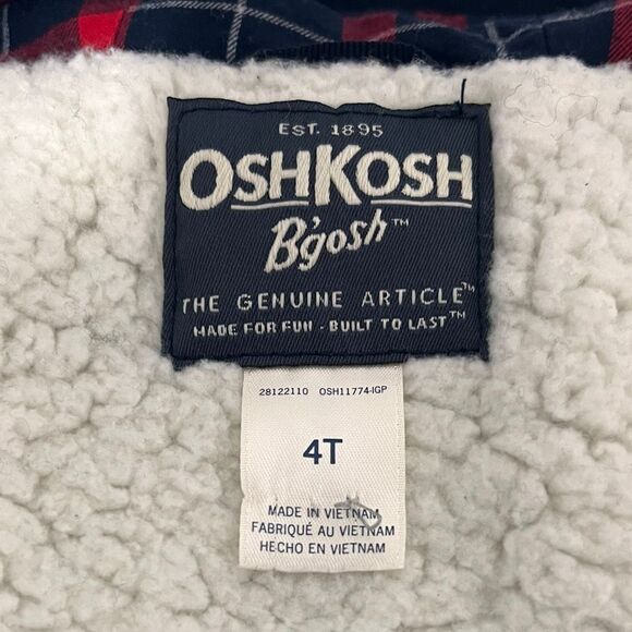 Osh Kosh Blue Peacoat With Hood   Boys Size 4T - Picture 3 of 4